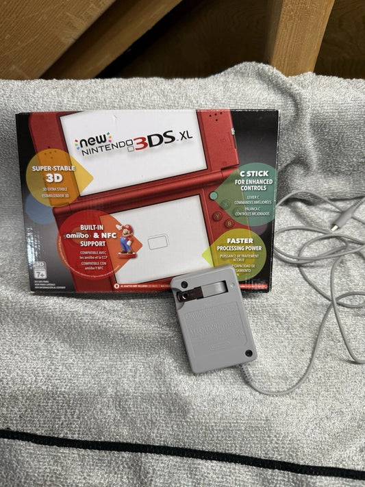 New Nintendo 3DS LL XL Metallic Red Console with Top IPS Screen - CIB