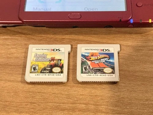 Nintendo New 3DS XL Handheld Console Red Top IPS - Tested Working CLEAN COND.