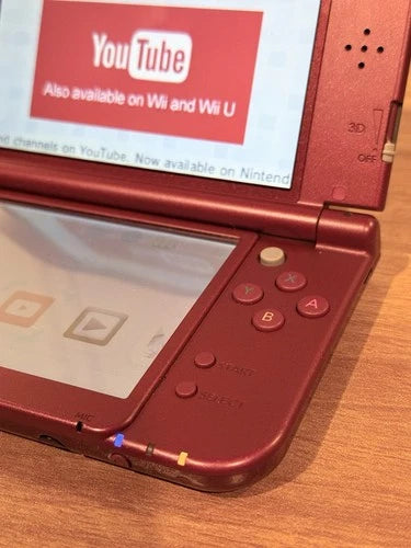 Nintendo New 3DS XL Handheld Console Red Top IPS - Tested Working CLEAN COND.
